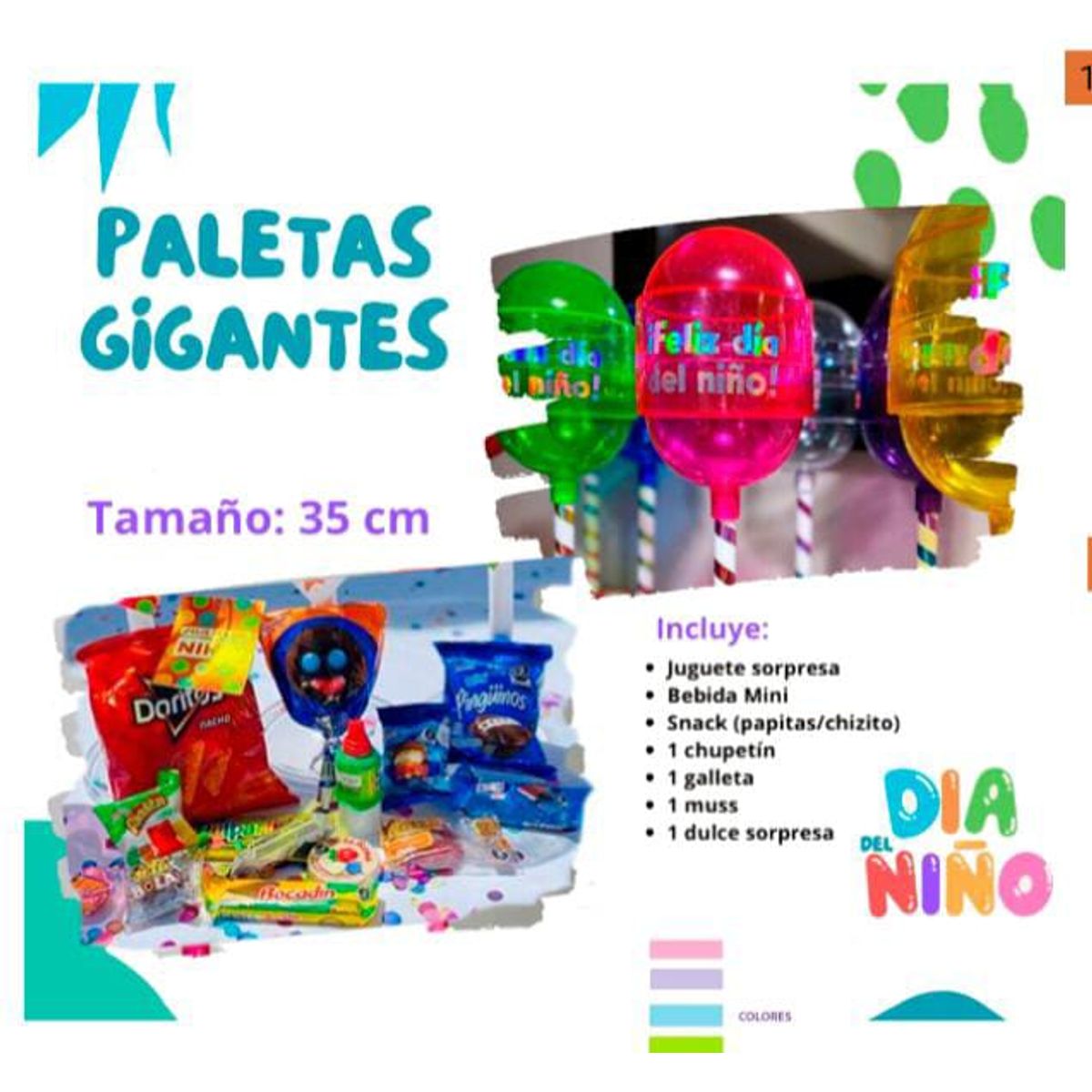 GENERICO - 1 Chupetin gigante sorpresa fiestas, cumpleaños