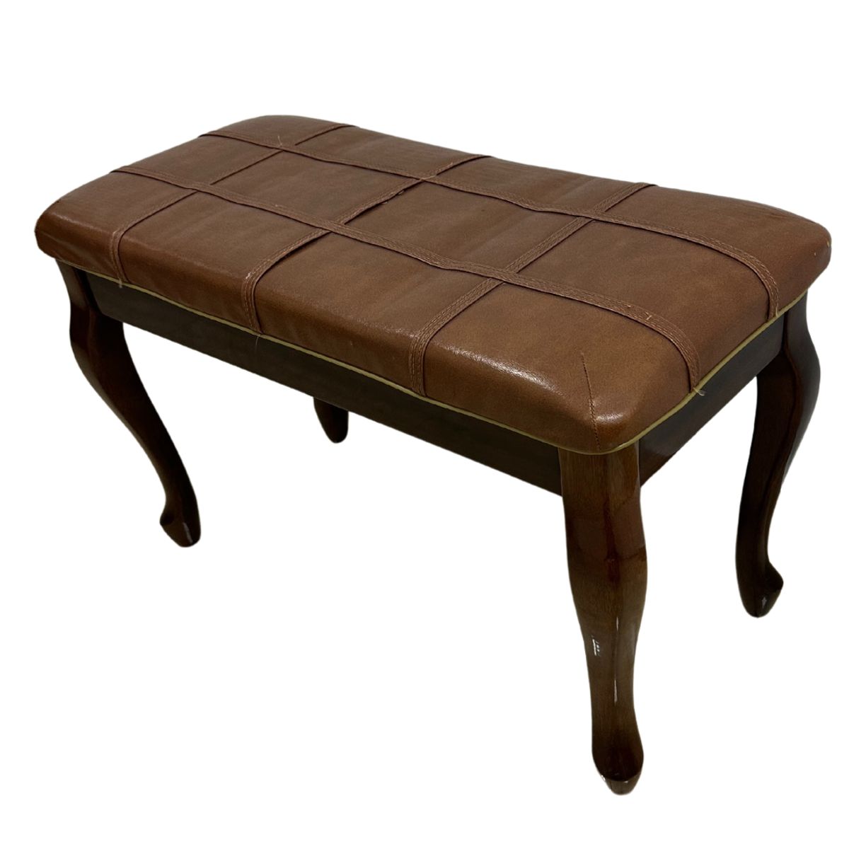 GENERICO - BANQUETA DE MADERA ACOLCHONADO DE CUERINA COLOR MARRON