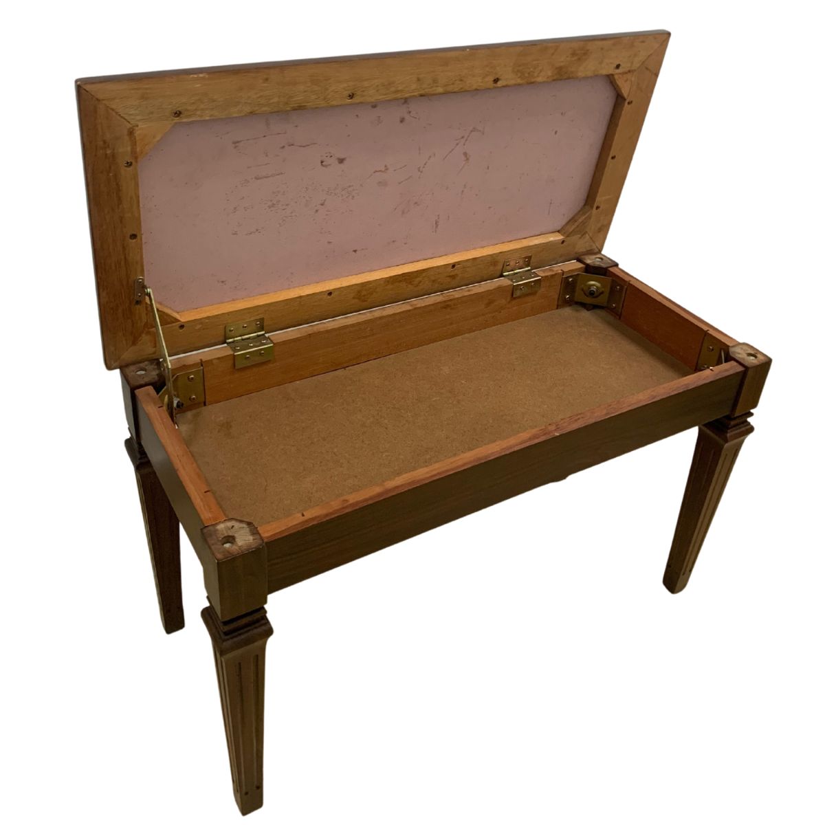 GENERICO - BANQUETA DE MADERA ACOLCHONADA DE TELA TERCIOPELO COLOR VERDE