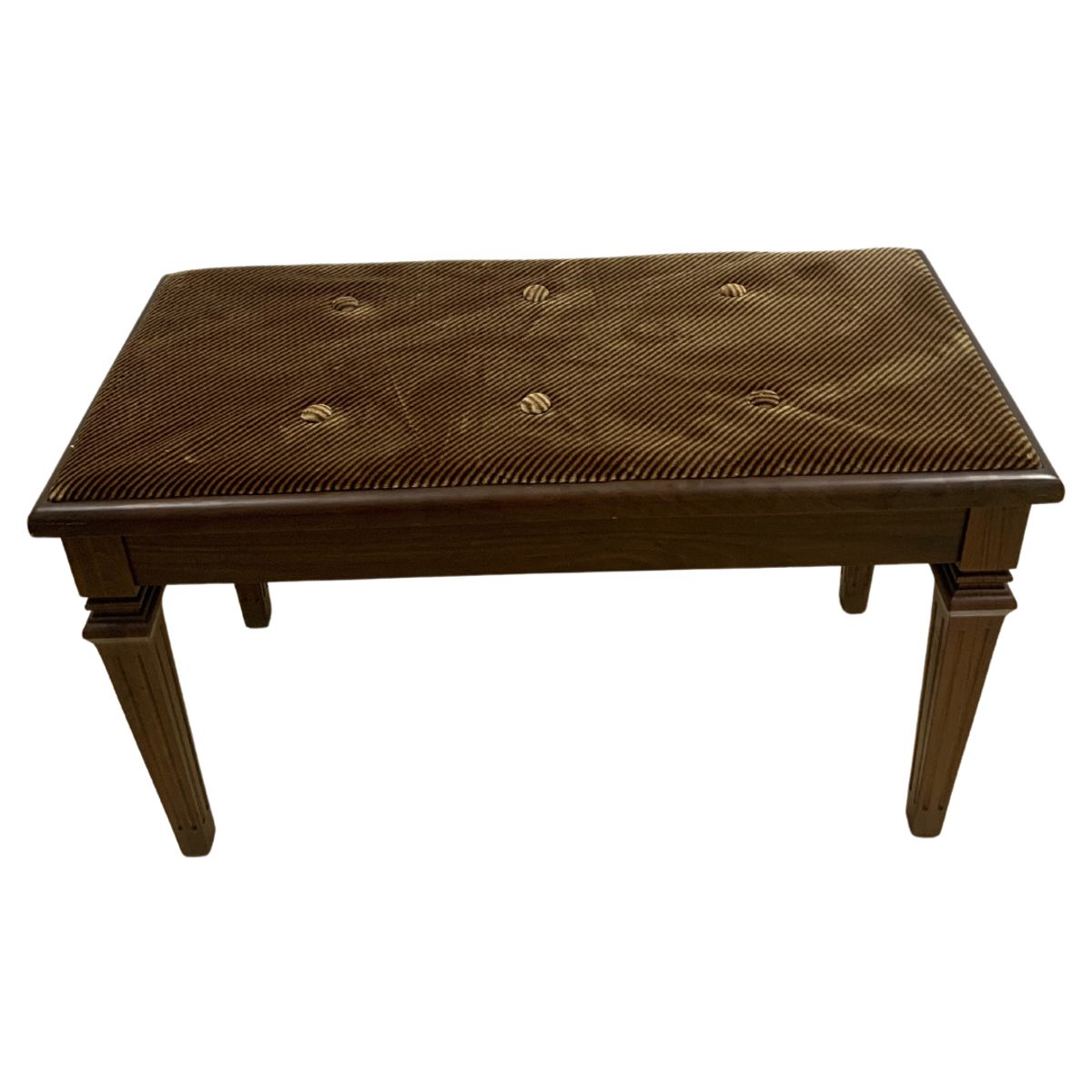 GENERICO - BANQUETA DE MADERA ACOLCHONADA DE TELA TERCIOPELO COLOR VERDE