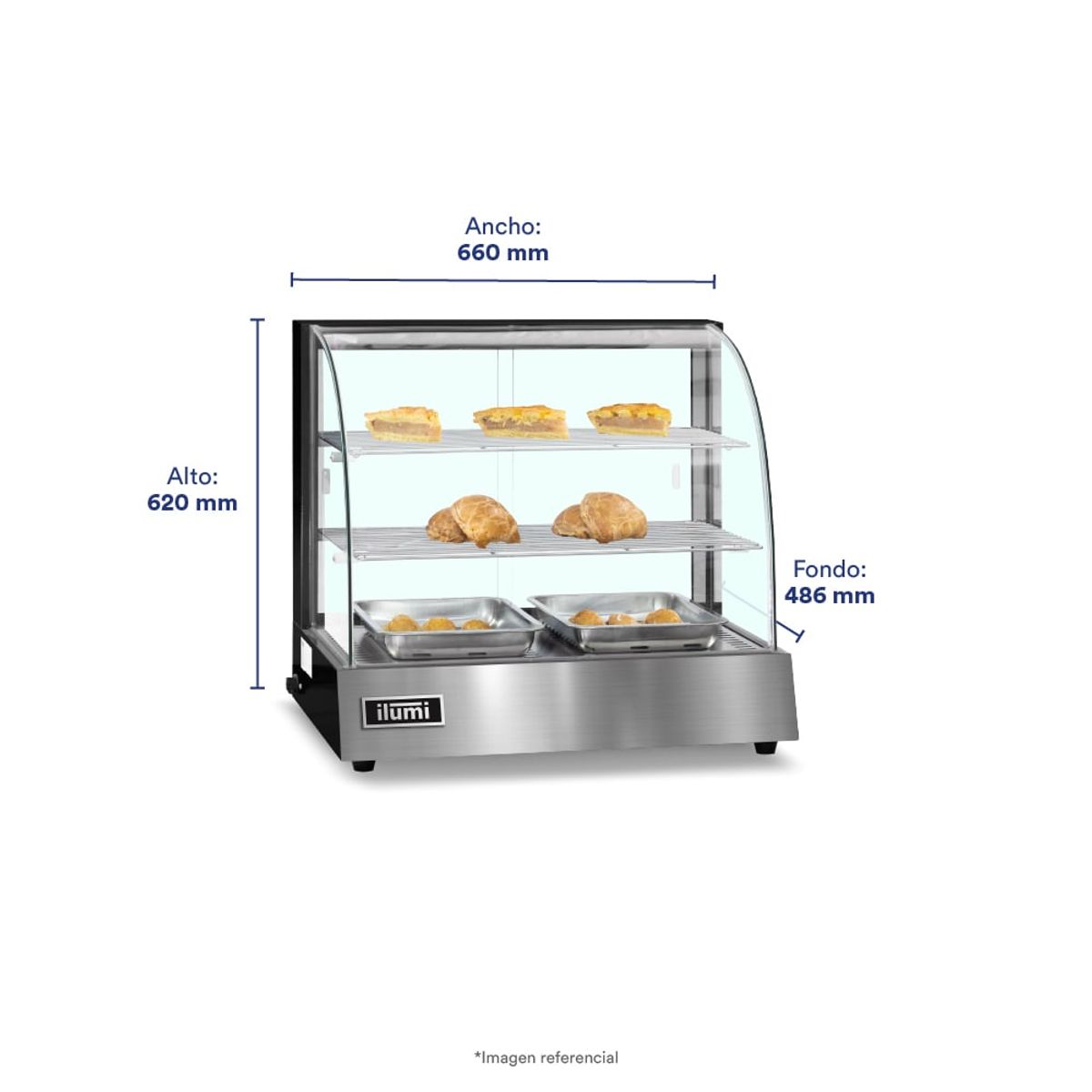 ILUMI - VITRINA CALIENTE ILUMI 2 BANDEJAS