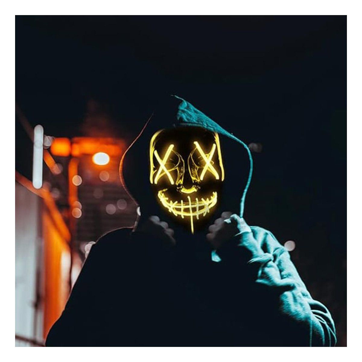 RYBIU IMPORT - Antifaz Luminosa en Color Amarillo Y+Regalo Stickers