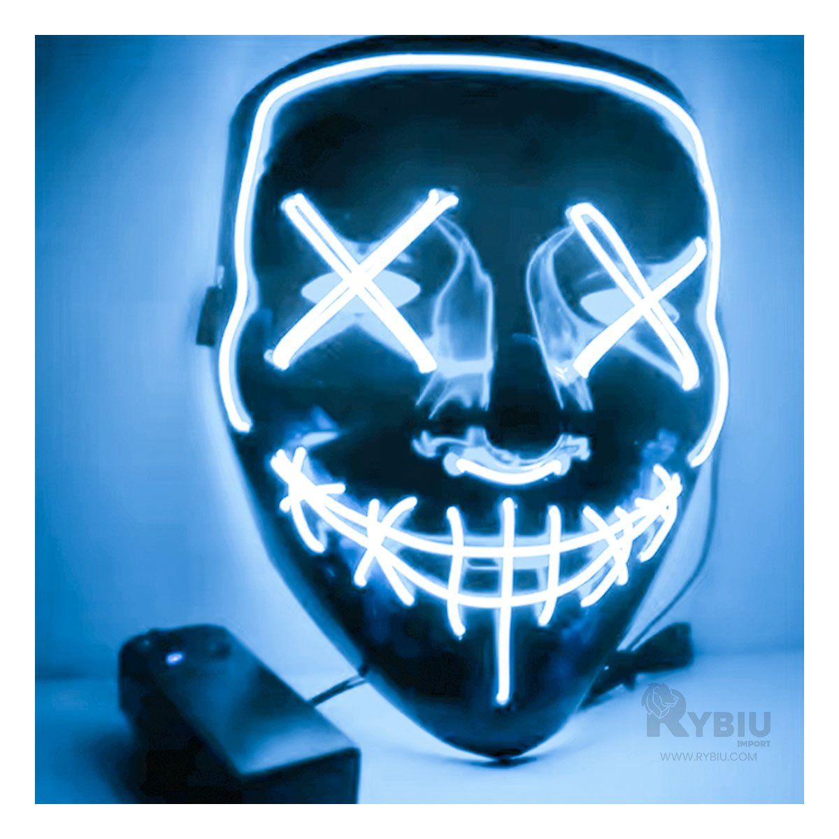 RYBIU IMPORT - Antifaz para Hallowen en Color Azul Y+Envoltorio de Regalo