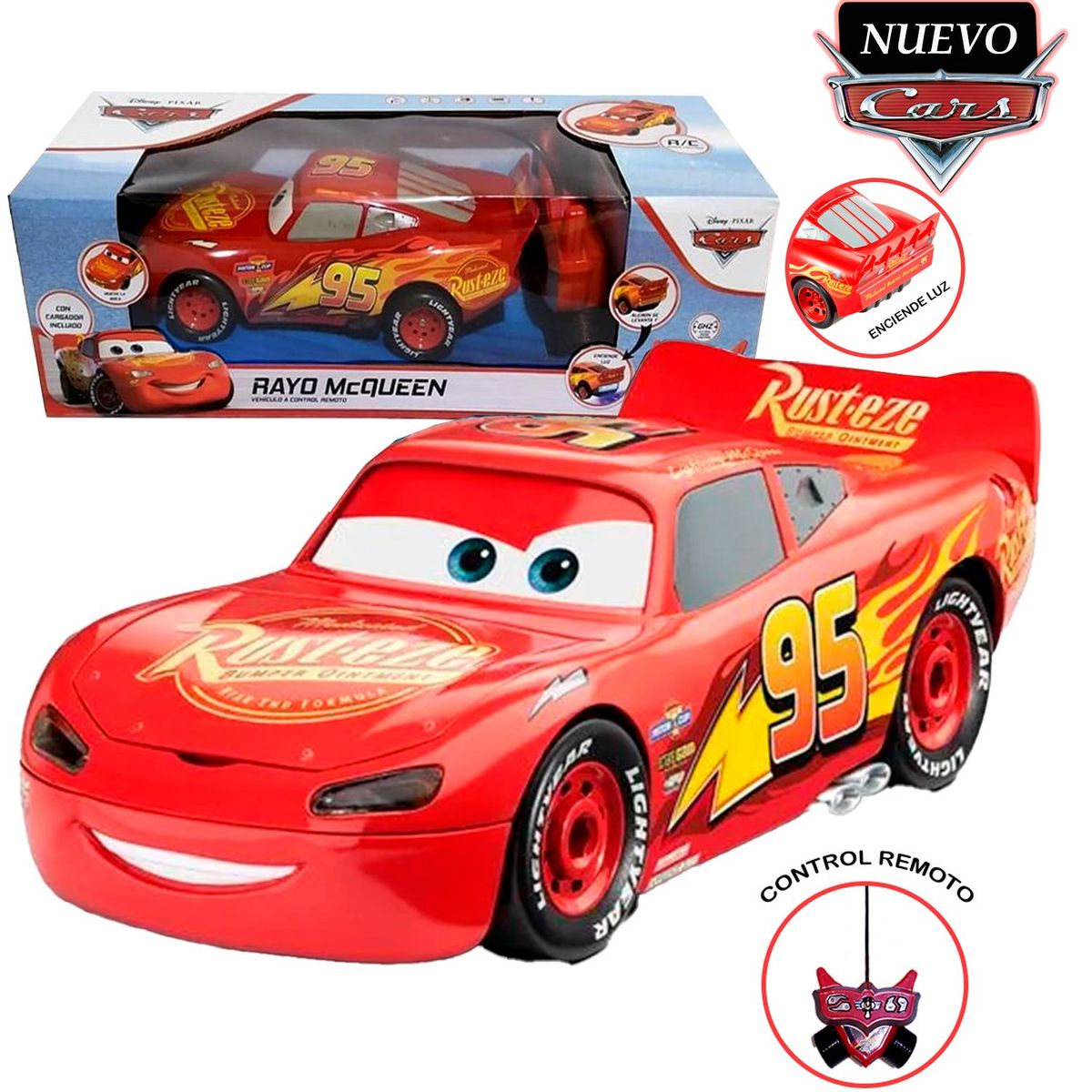 DISNEY - Juguete Vehículo cars Rayo McQueen con Control Remoto