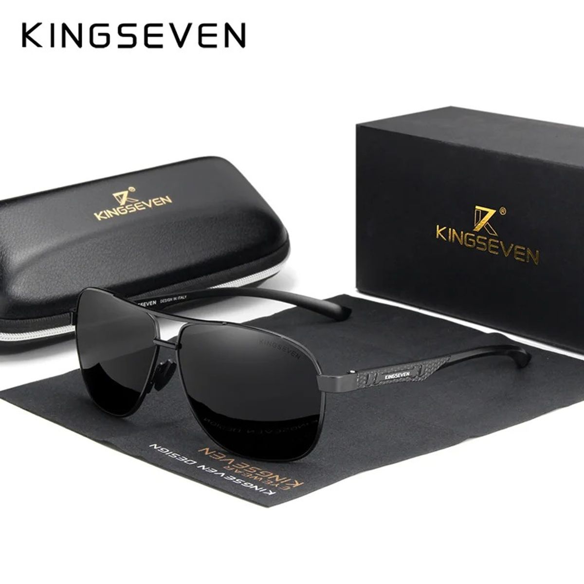 KINGSEVEN - Lentes de Sol Kingseven Modelo Aviador Proteccion UV 400