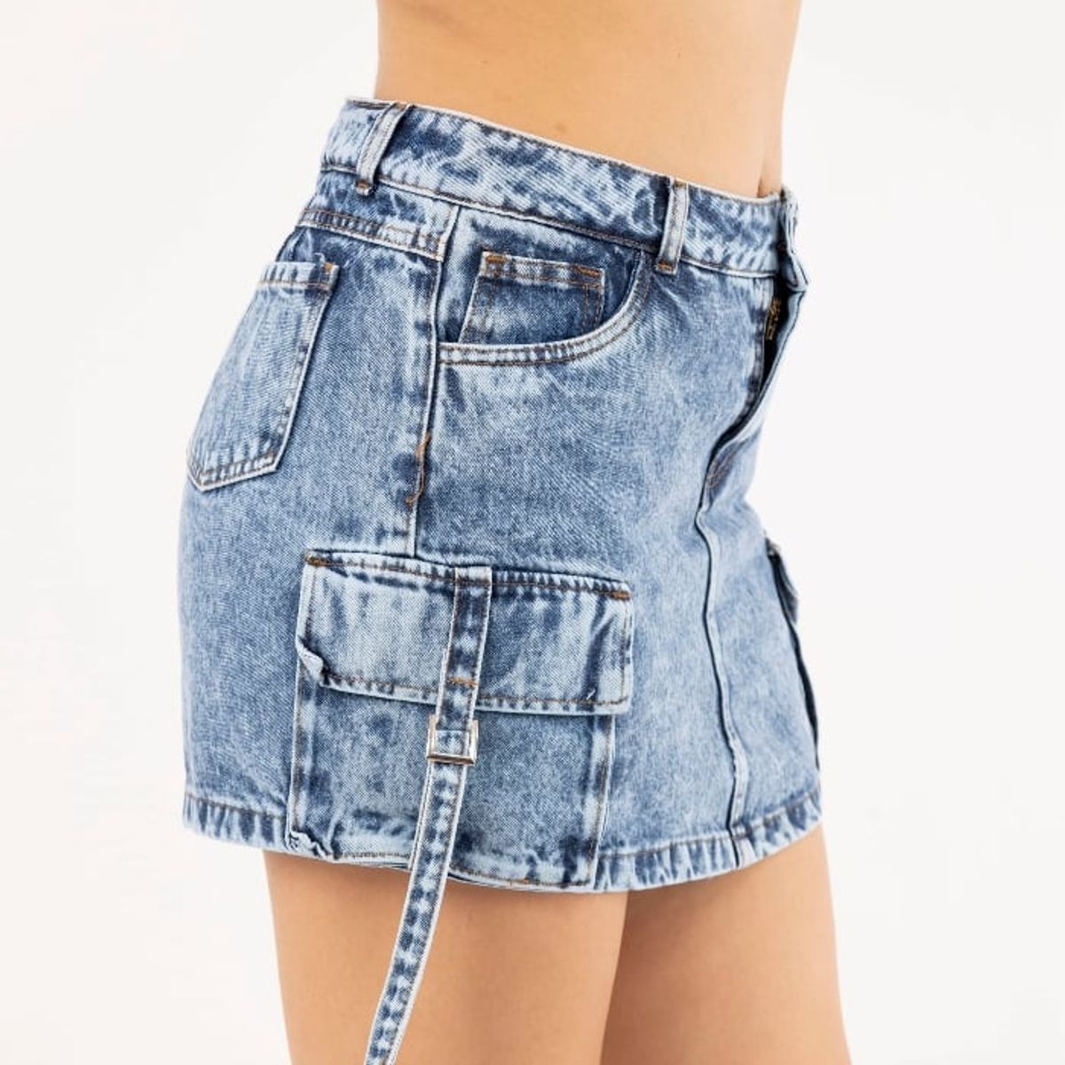 GENERICO - falda short cargo jean para mujer