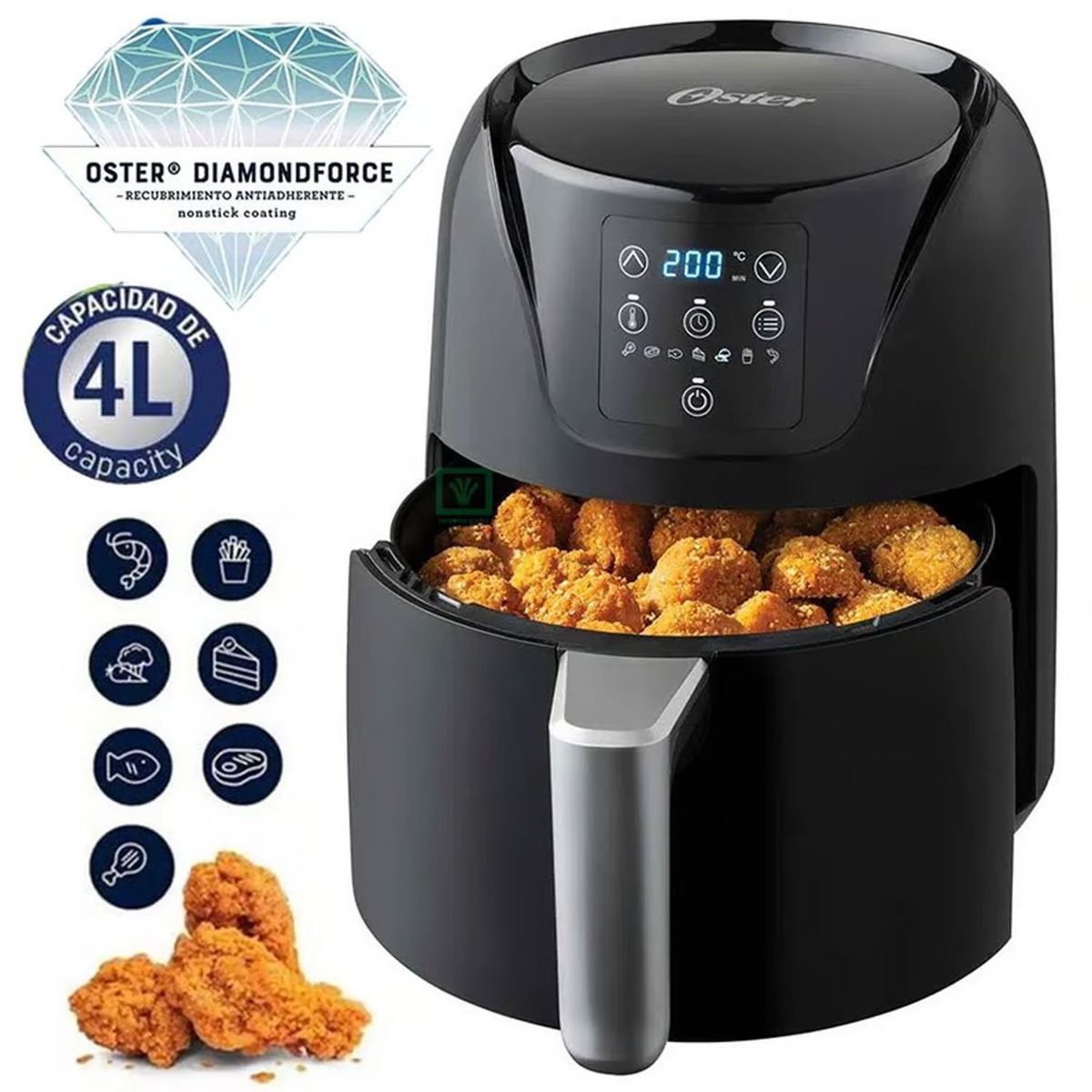 OSTER - Freidora de Aire Oster 4L 7 Funciones CKSTAF40DDF Negro