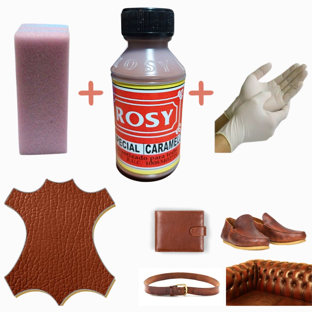 GENERICO - Tinte renovar zapatillas camel caramelo cuero kit 3 en1