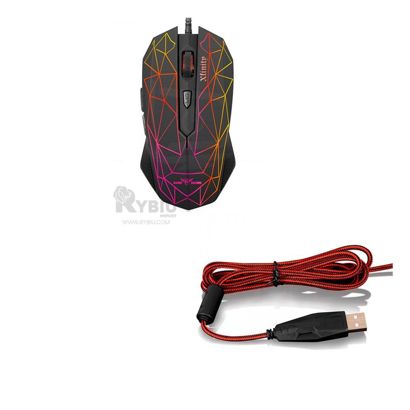 GENERICO - Raton para Gamers en MIC M809 en Negro Y+Gift Stickers