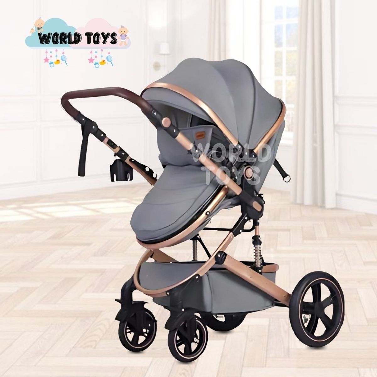 KIDDO - Coche Moisés de Lujo «SPLENDOR» Con Portabebé Gray