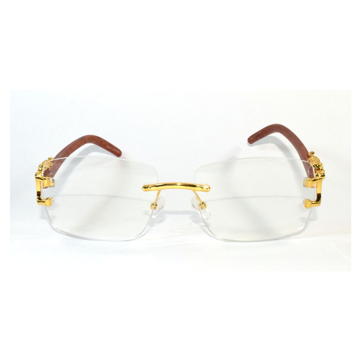 GENERICO - Lentes de sol Unisex Estilo retro Madera - Transparente