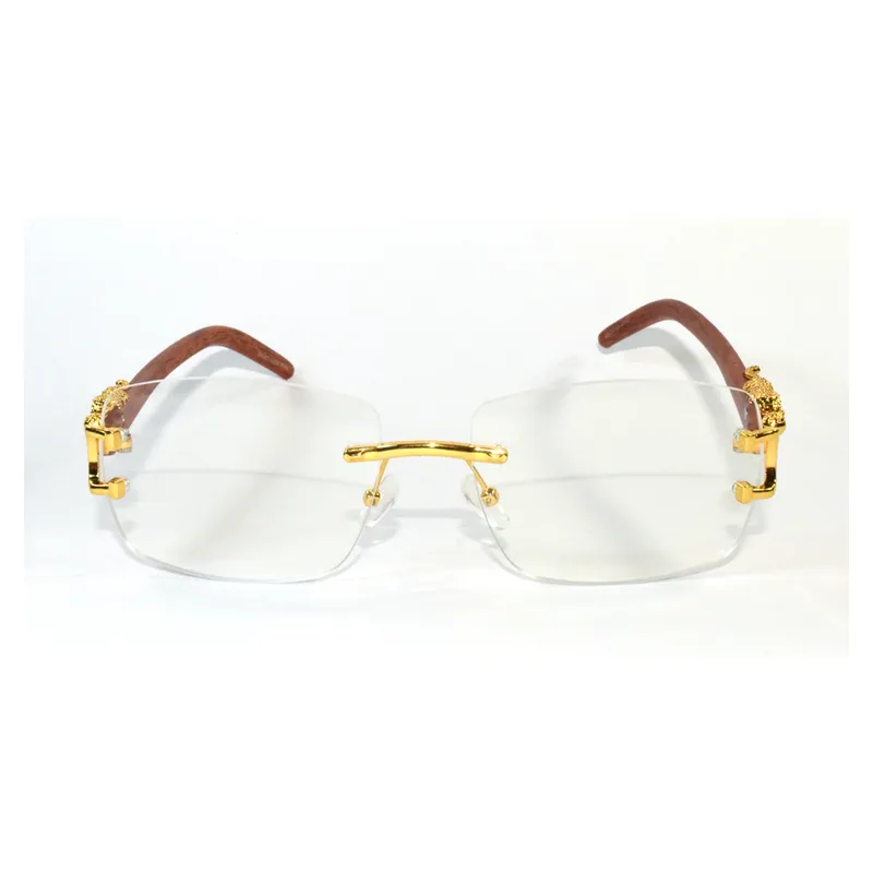 GENERICO - Lentes de sol Unisex Estilo retro Madera - Transparente