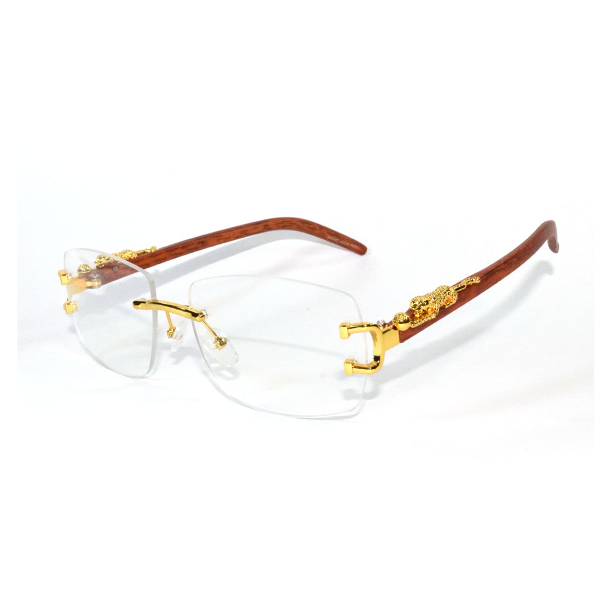 GENERICO - Lentes de sol Unisex Estilo retro Madera - Transparente