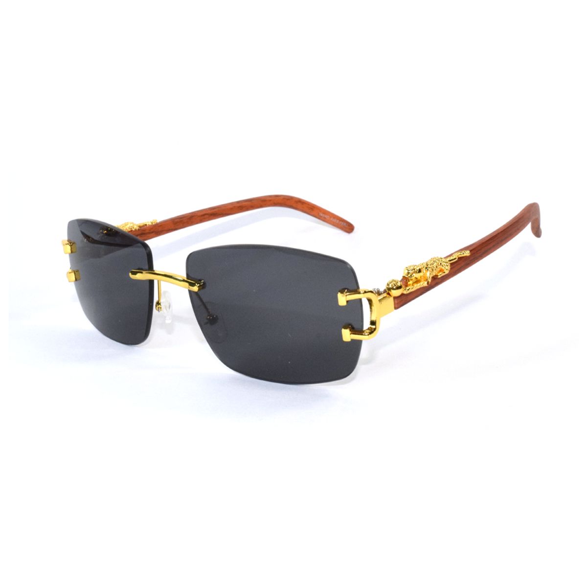 GENERICO - Lentes de Sol Unisex Estilo Retro Madera negro marron