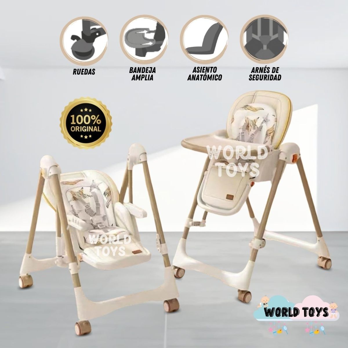 BABY - Silla de Comer «VANDIVIER » Edición Limitada Beige