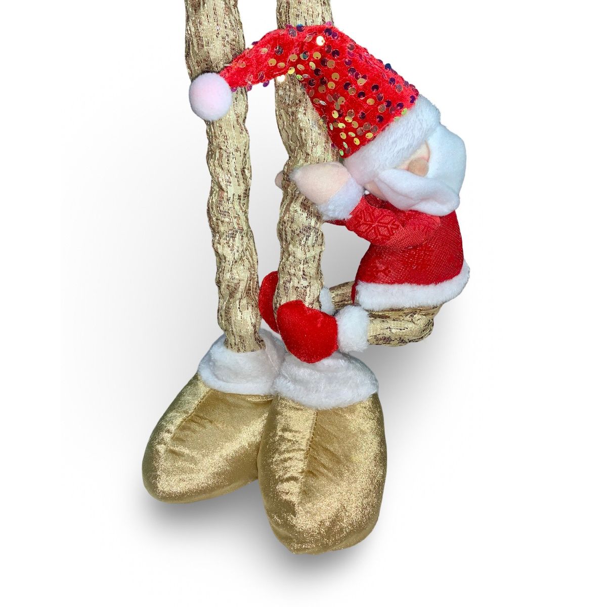 GENERICO - Patilargo Papanoel Santa navideño de 1 Metro con Hijito Musical