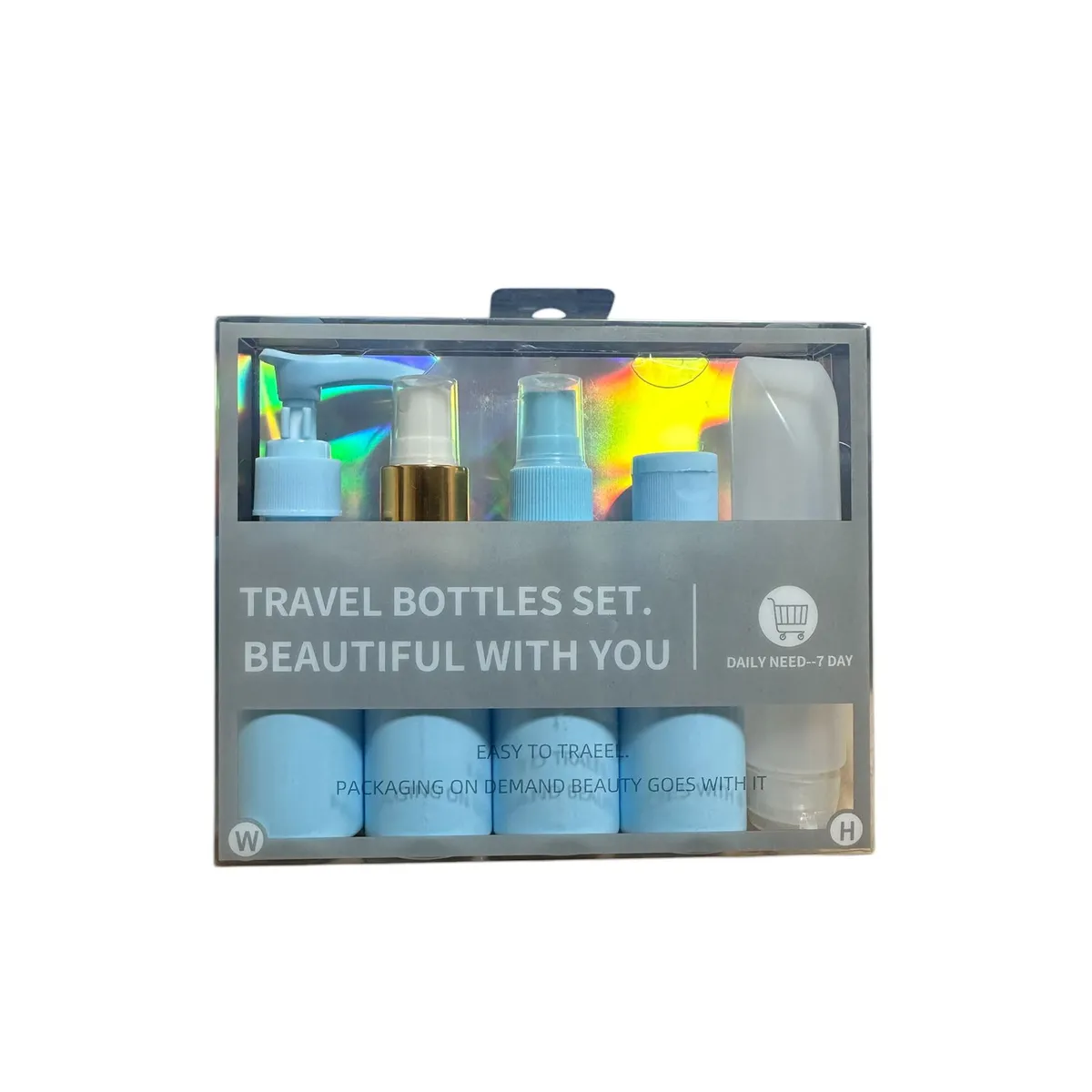 GENERICO - Kit de 5 Frascos de Aseo para Viaje
