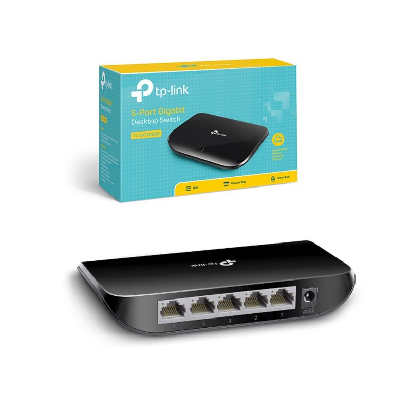 TP LINK - SWITCH  TP-LINK TL-SG1005D, 5 RJ-45 10/100/1000 MBPS PLASTICO