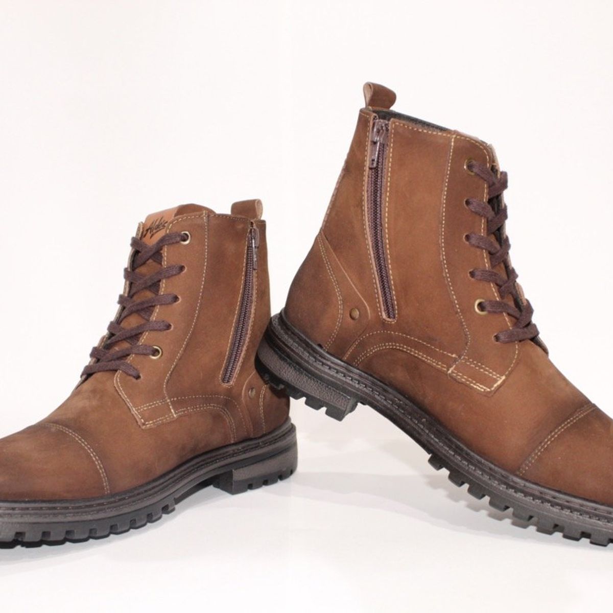 ALDO'S SINCE 1986 - BOTIN CON CIERRE CUERO MARRON DE EDICIÓN LIMITADA