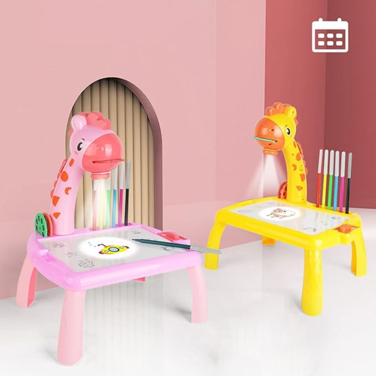 OEM - Mesa Proyector De Dibujos Jirafa - Rosado