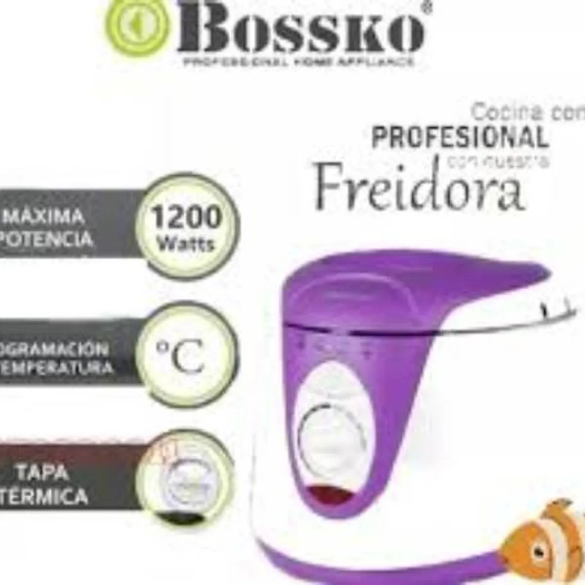 BOSSKO - Freidora De Alto Poder De 1200w