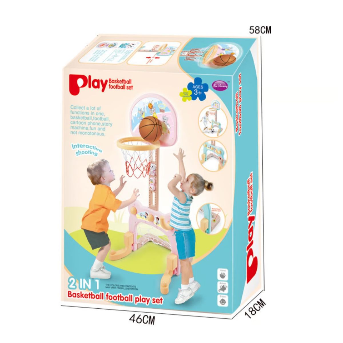 OEM - Juego 2 En 1 Baloncesto Y Futbol - Azul