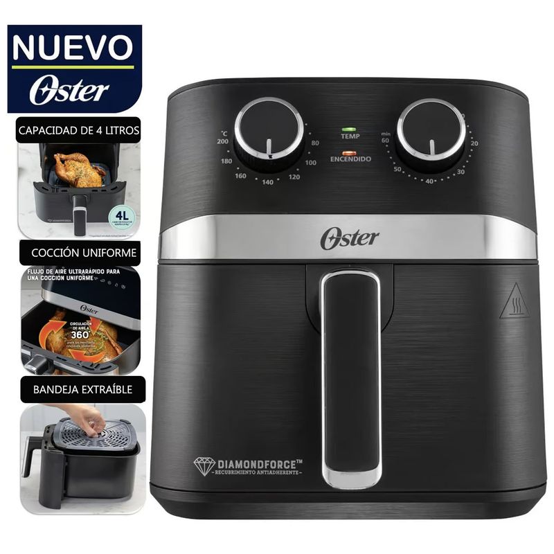 OSTER - Freidora de Aire Manual Oster DiamondForce 4L CKSTAF401MDF