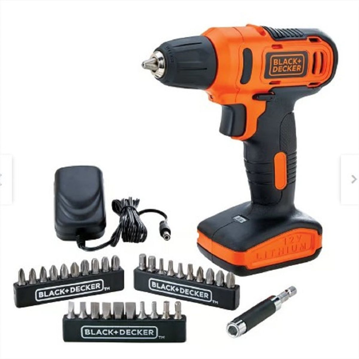BLACK+DECKER - Taladro Inalámbrico Atornillador 12v+13 Accesorios + Amoladora Angular