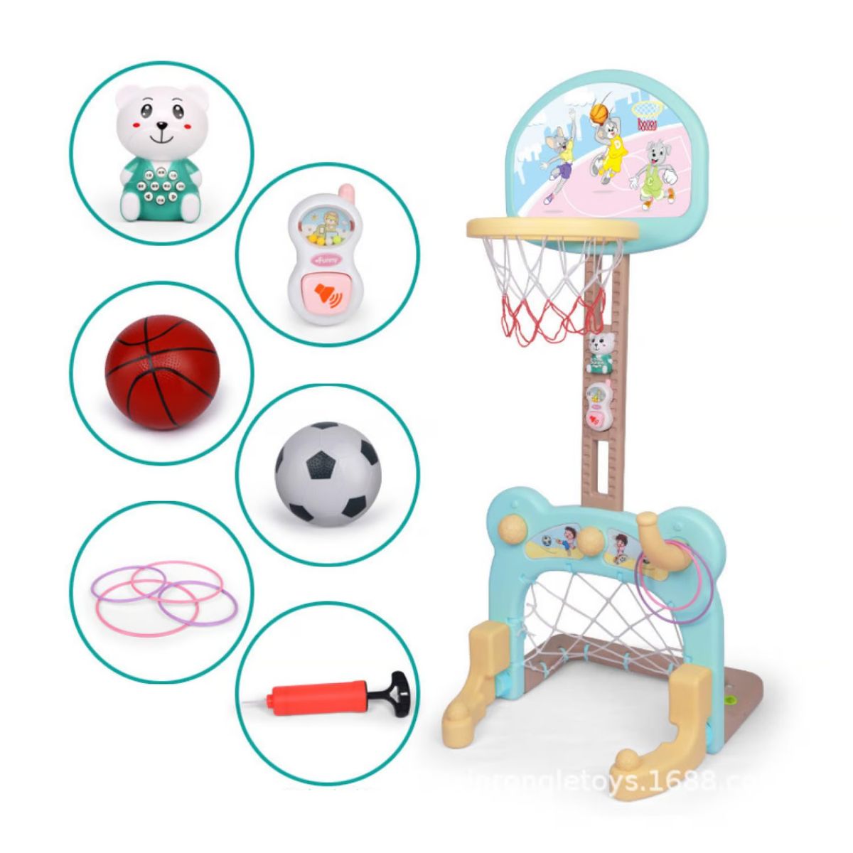 OEM - Juego 2 En 1 Baloncesto Y Futbol - Azul