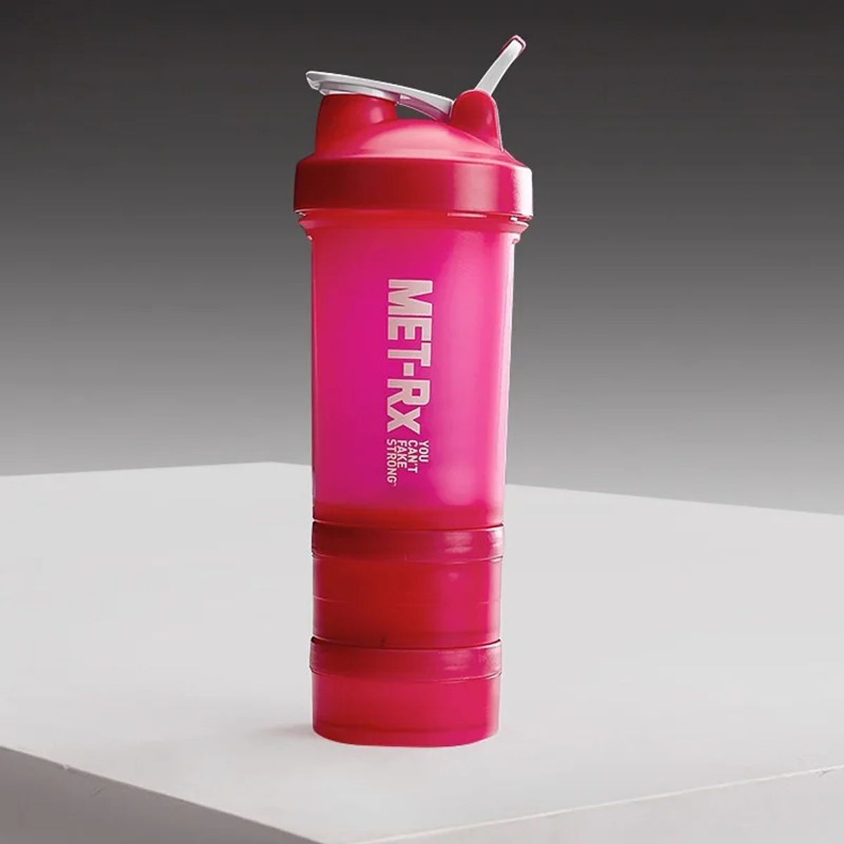 GENERICO - Tomatodo Batidor Shaker Fucsia con dispensador vitamínico 3 Piezas