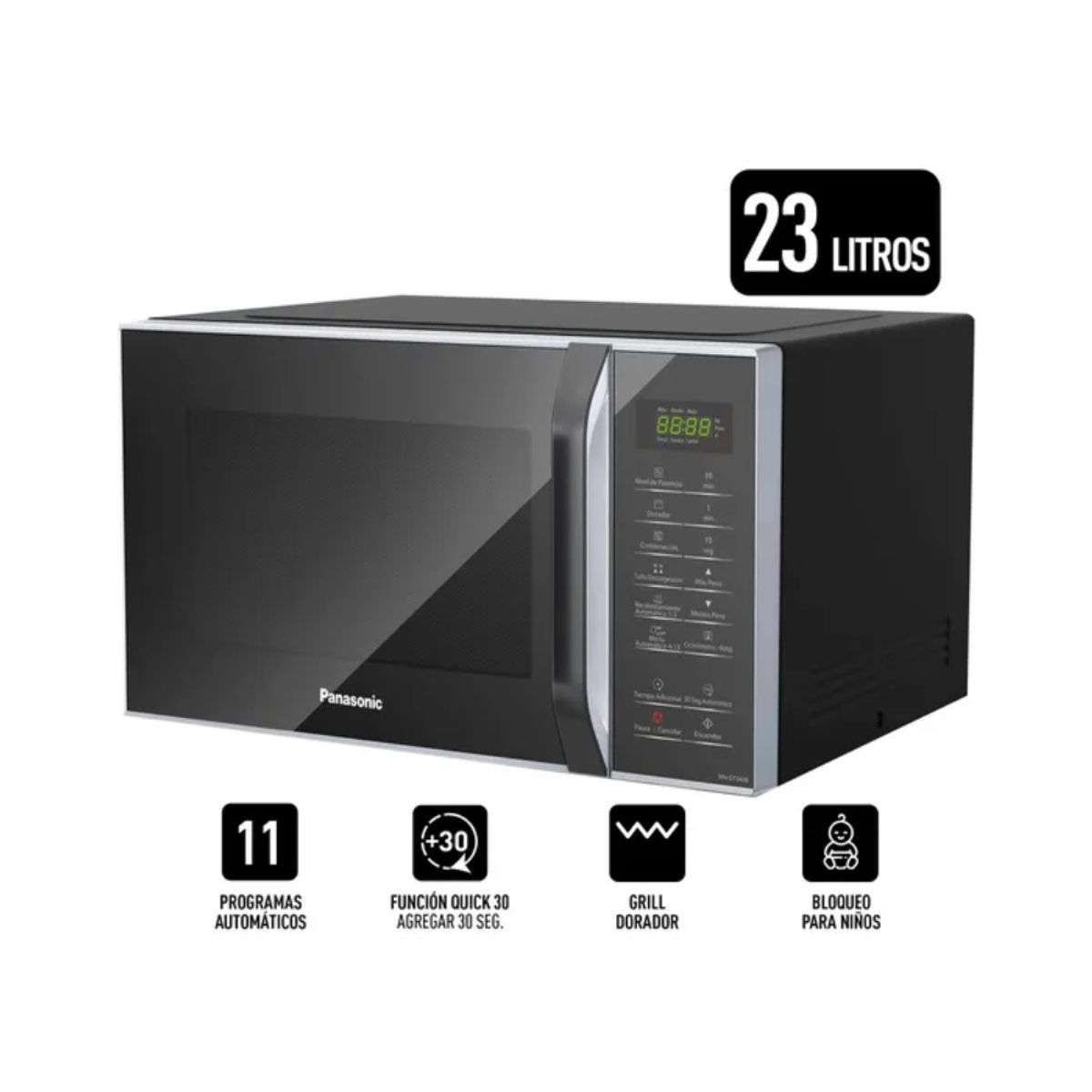 PANASONIC - Horno Microonda Panasonic NN-GT34JBRPK 23L