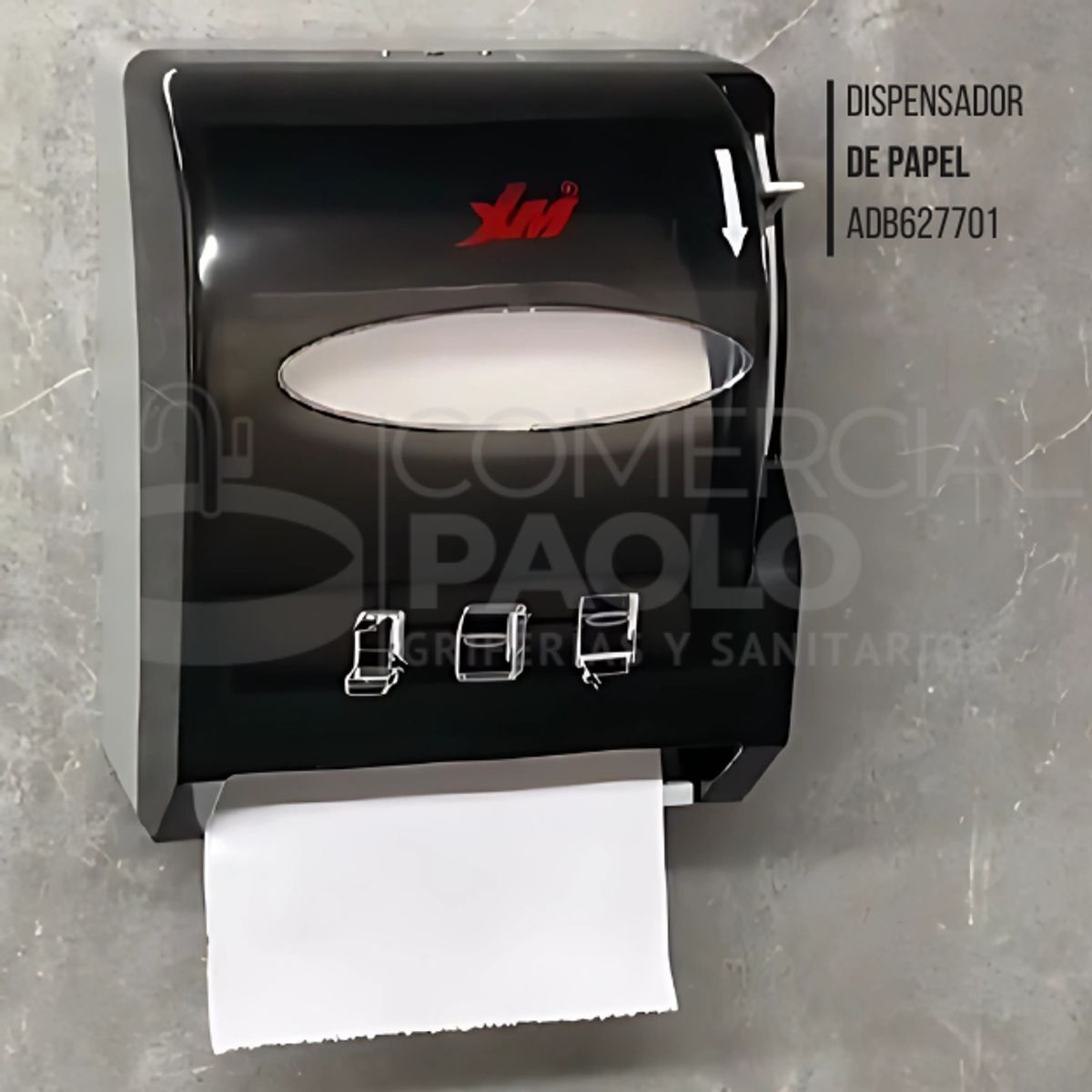XM - DISPENSADOR DE PAPEL NEGRO ABS ADB627701