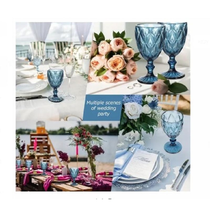 GENERICO - Copas Labradas Azules de Calidad 6 pzas A1