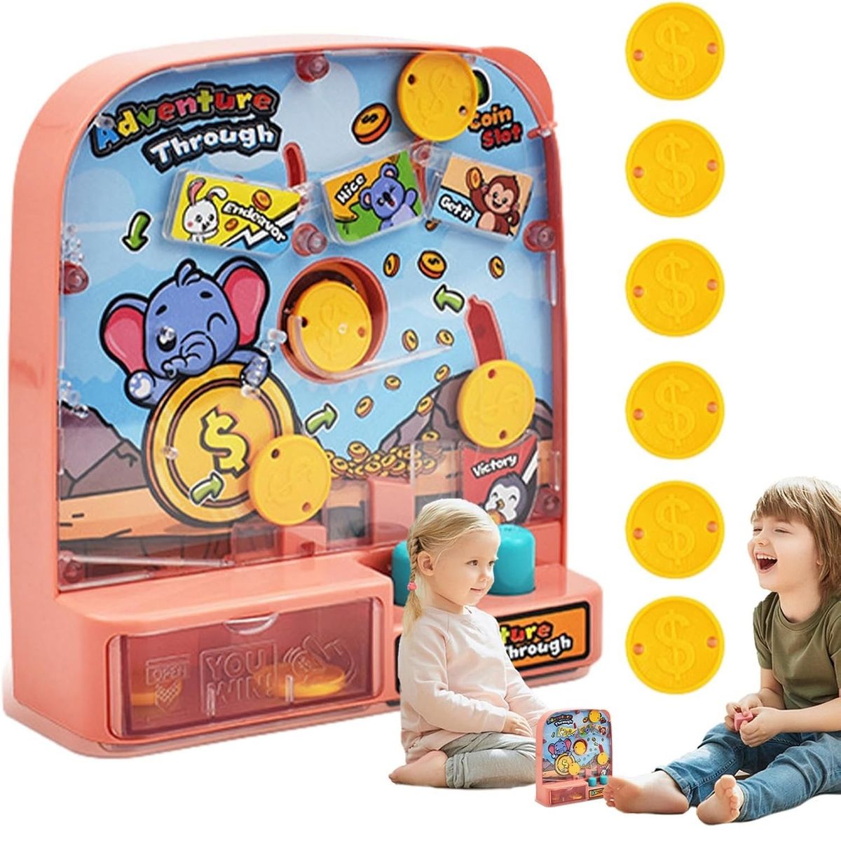 GENERICO - Mini Máquina de Monedas Juguete de Mesa Arcade Interactivo