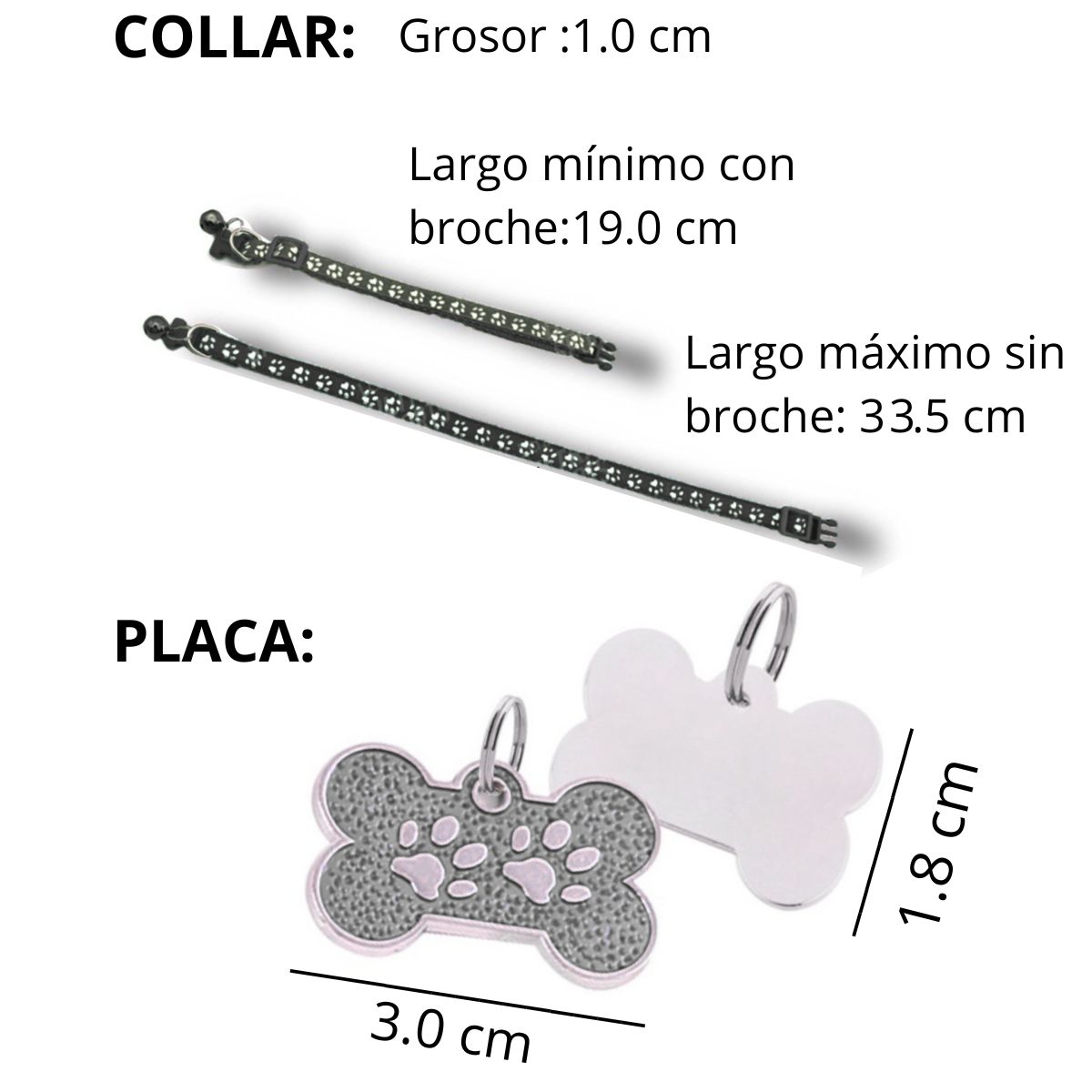 GENERICO - PLACA Y COLLAR PARA MASCOTAS CON CASCABEL - AMARILLO