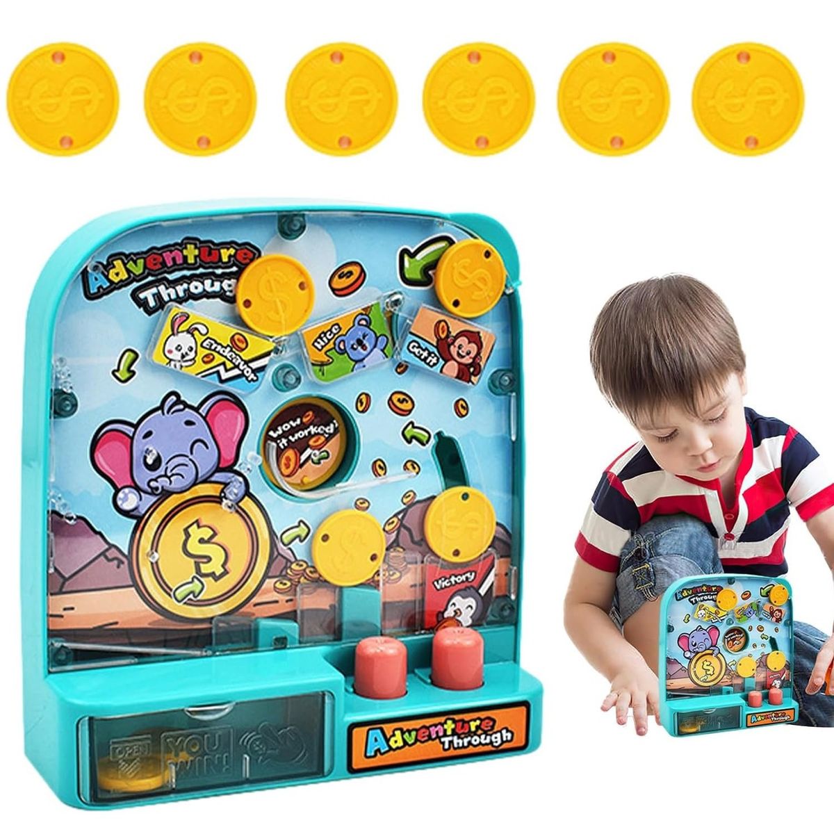 GENERICO - Mini Máquina de Monedas Juguete de Mesa Arcade Interactivo