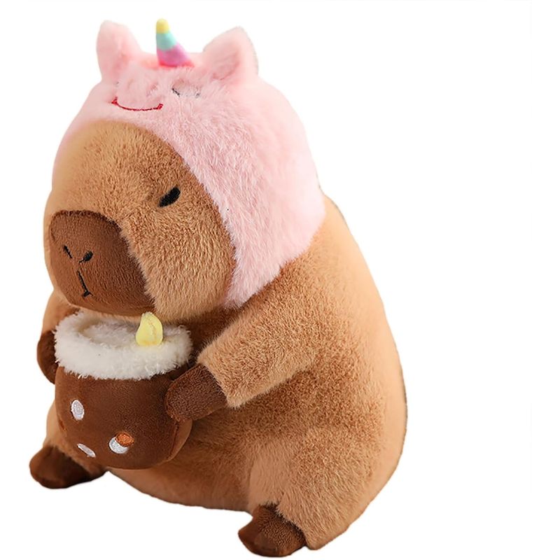 XCLUSIVE - PELUCHE CAPIBARA CAPYBARA SOMB UNICORNIO TE CON LECHE 28CM