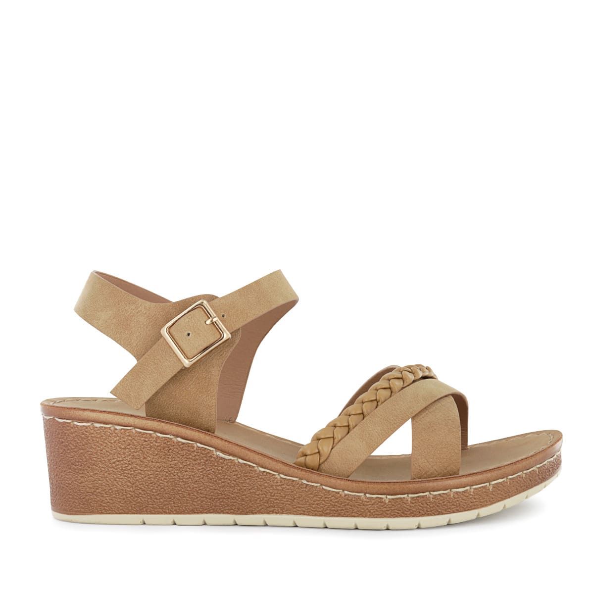 IMPULS - Sandalias taco cuña Mujer Impuls Armida08 Camel