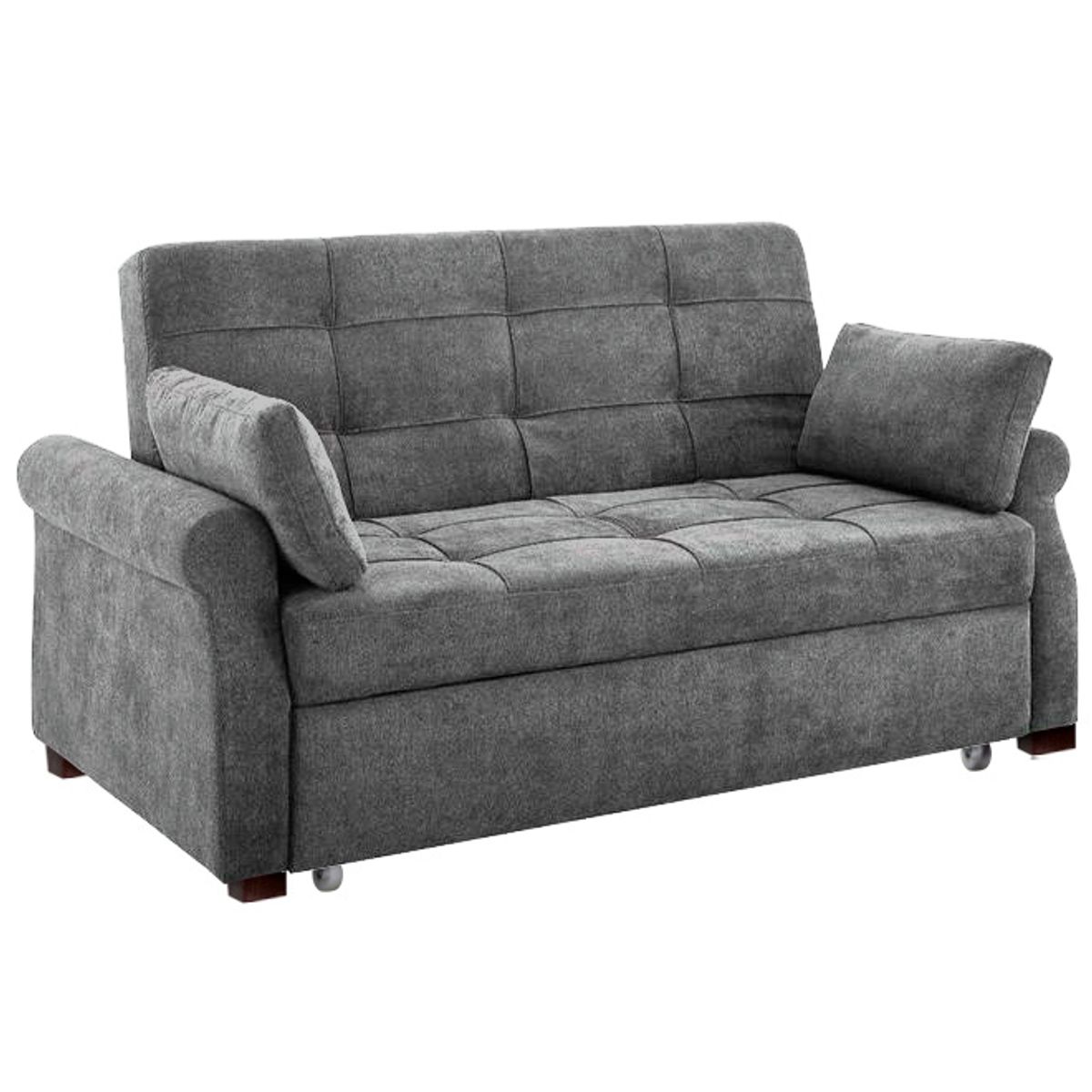 BARAKA HOME - Sofá Cama Ressen con Almohadas 1.5 Plz - Gris Claro