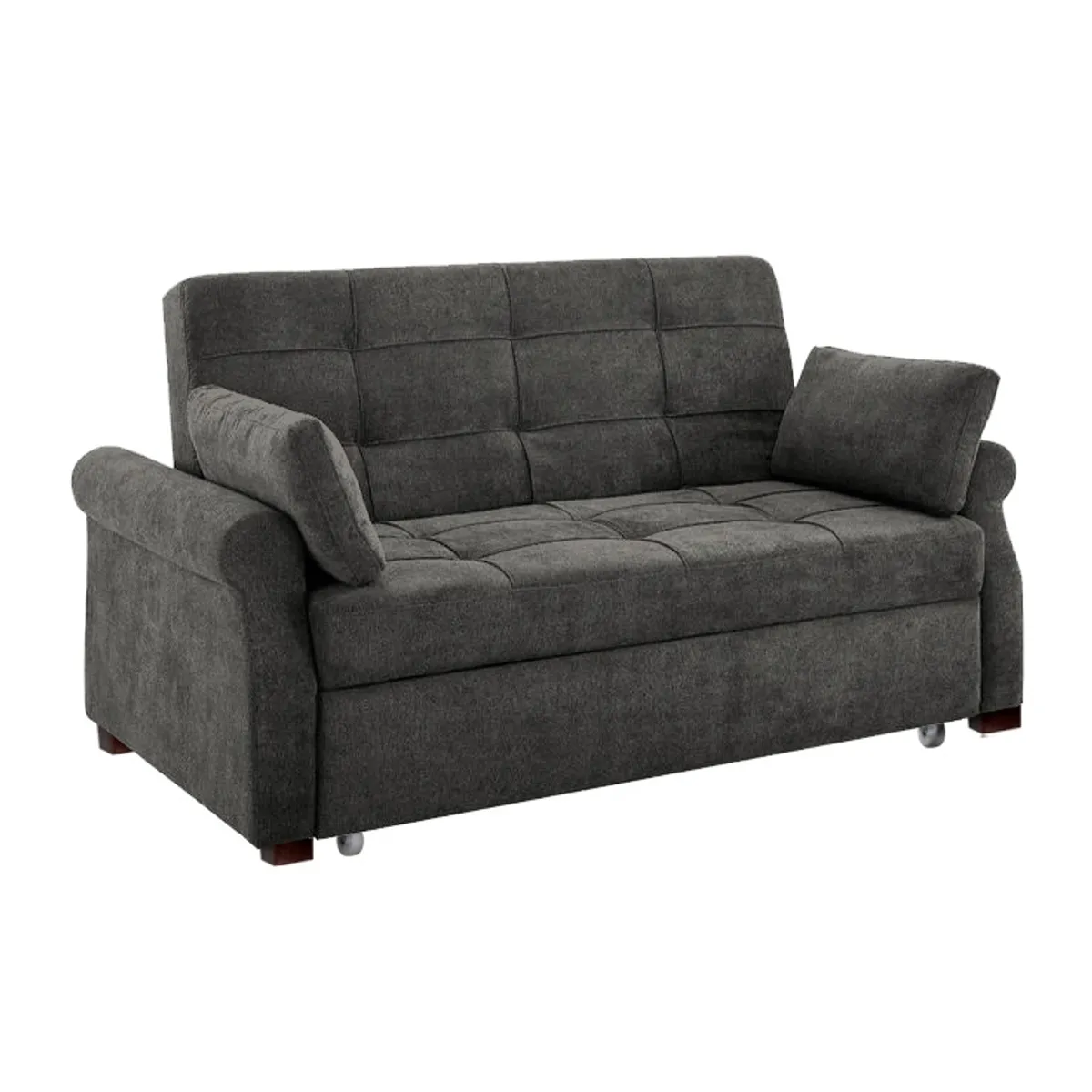 BARAKA HOME - Sofá Cama Ressen con Almohadas 1.5 Plz - Gris Oscuro