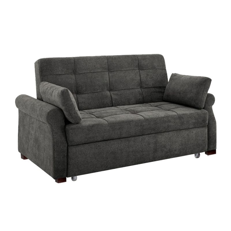BARAKA HOME - Sofá Cama Ressen con Almohadas 1.5 Plz - Gris Oscuro