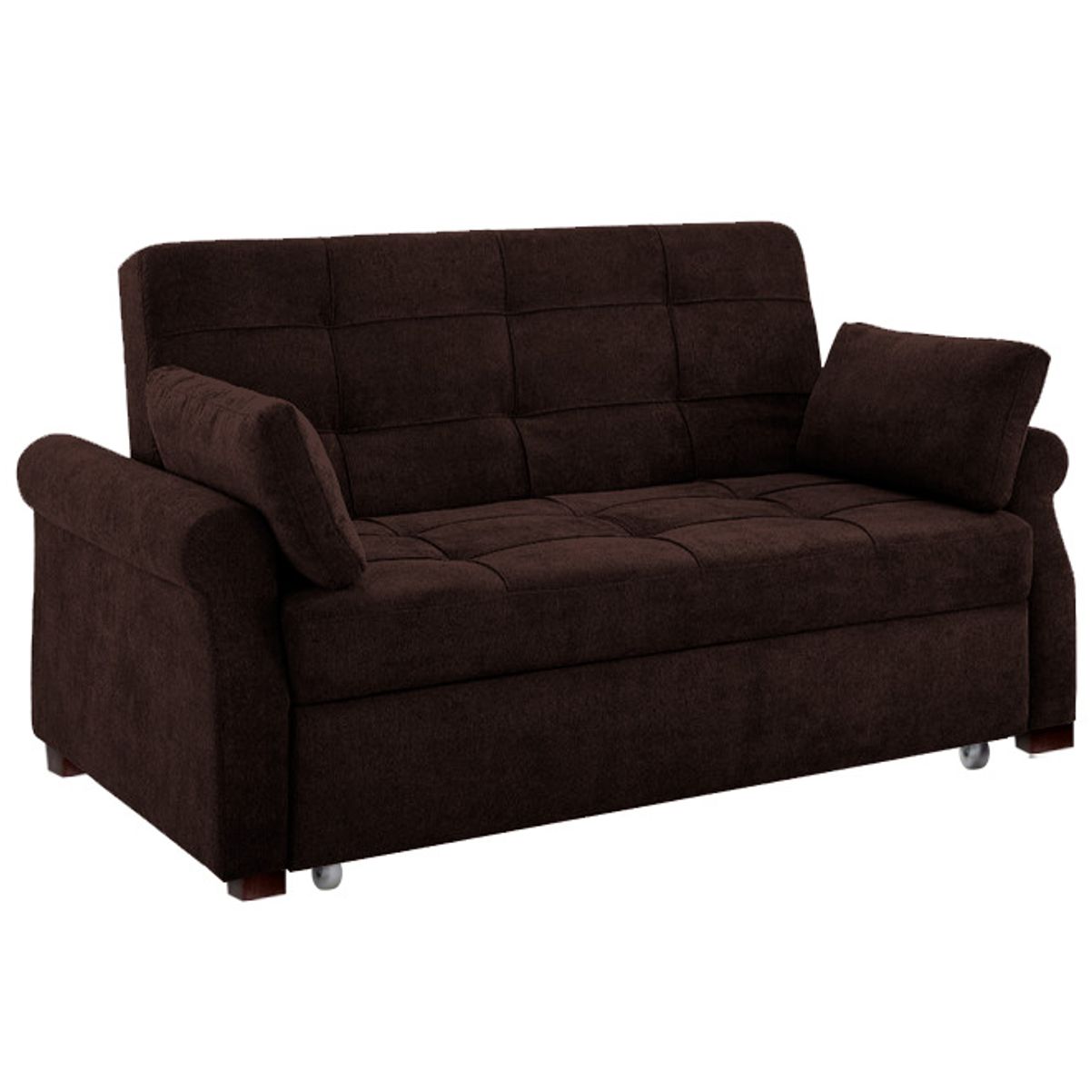 BARAKA HOME - Sofá Cama Ressen con Almohadas 1.5 Plz - Chocolate