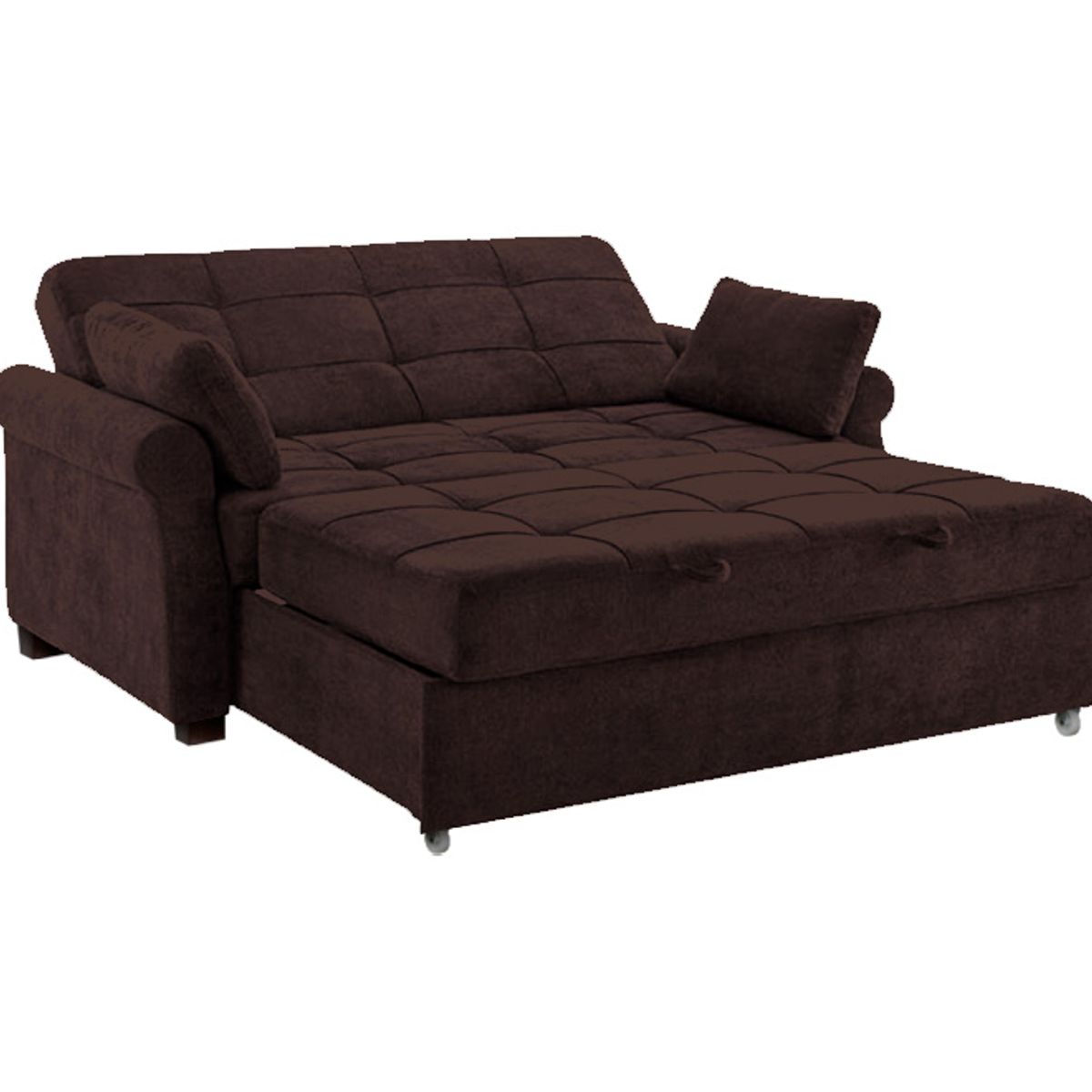 BARAKA HOME - Sofá Cama Ressen con Almohadas 1.5 Plz - Chocolate