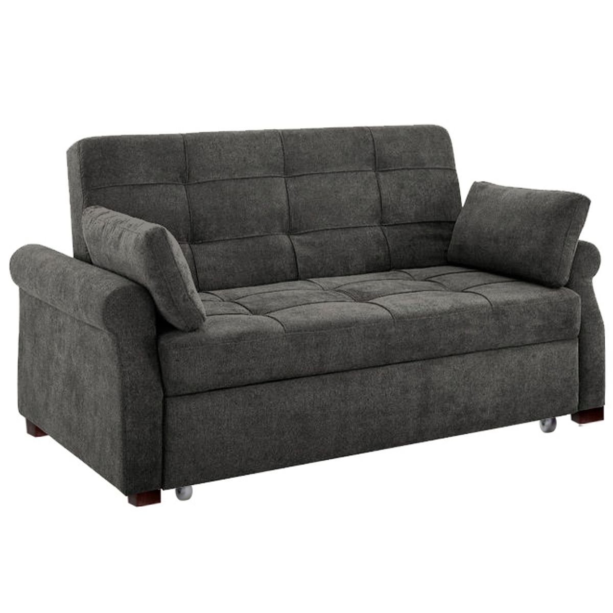 BARAKA HOME - Sofá Cama Ressen con Almohadas 2 Plz - Gris Oscuro