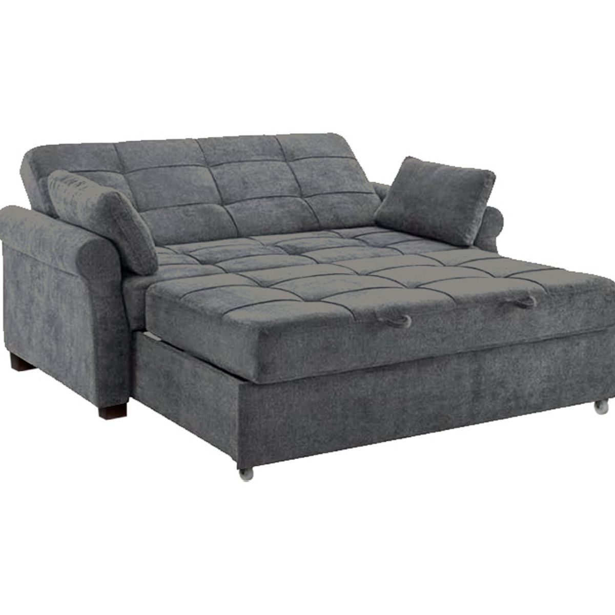 BARAKA HOME - Sofá Cama Ressen con Almohadas 2 Plz - Gris Oscuro