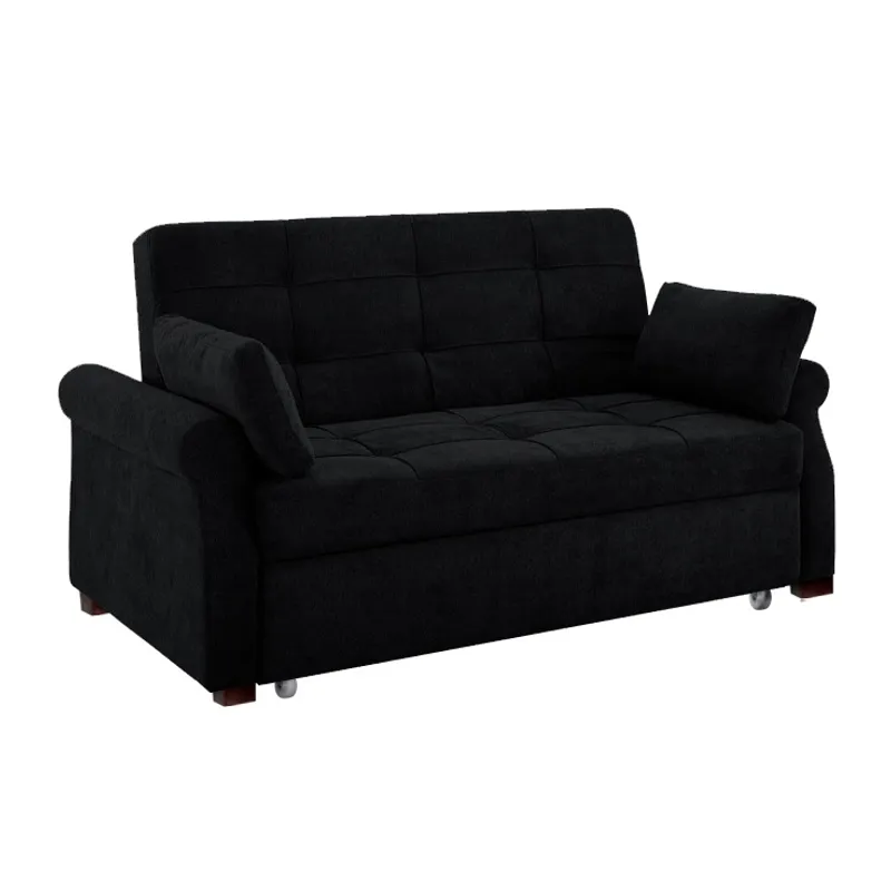 BARAKA HOME - Sofá Cama Ressen con Almohadas 2 Plz - Negro