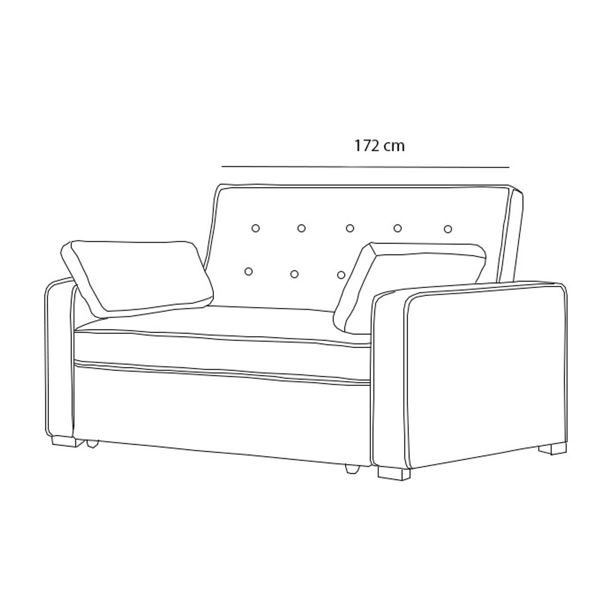 BARAKA HOME - Sofá Cama Hisar con 2 Almohadas 2 Plz - Gris Claro