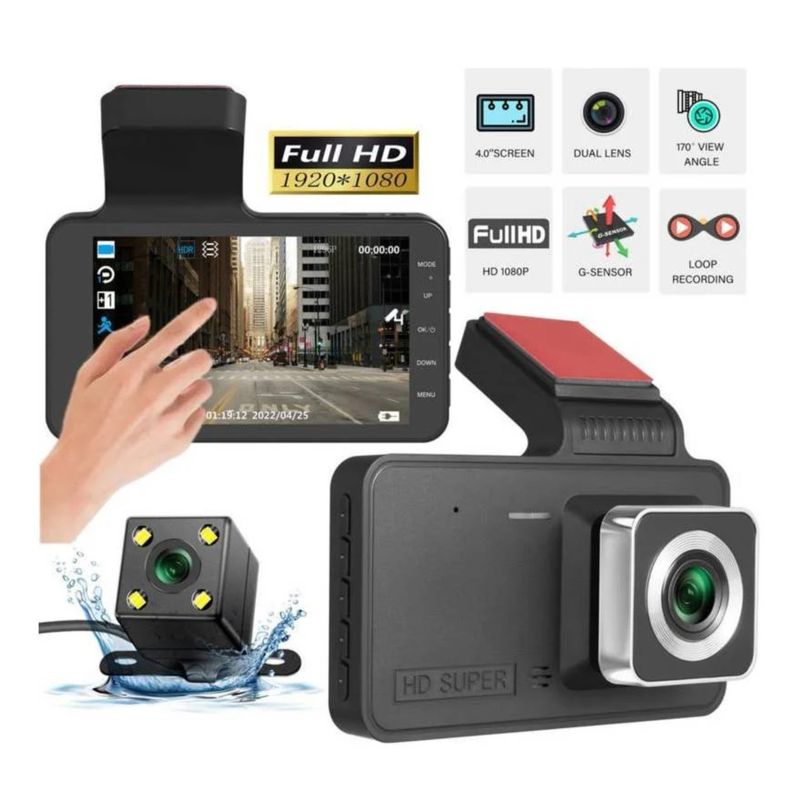 GENERICO - Camara Auto y Retroceso 2 Camaras DVR Dual Cámara para Carro