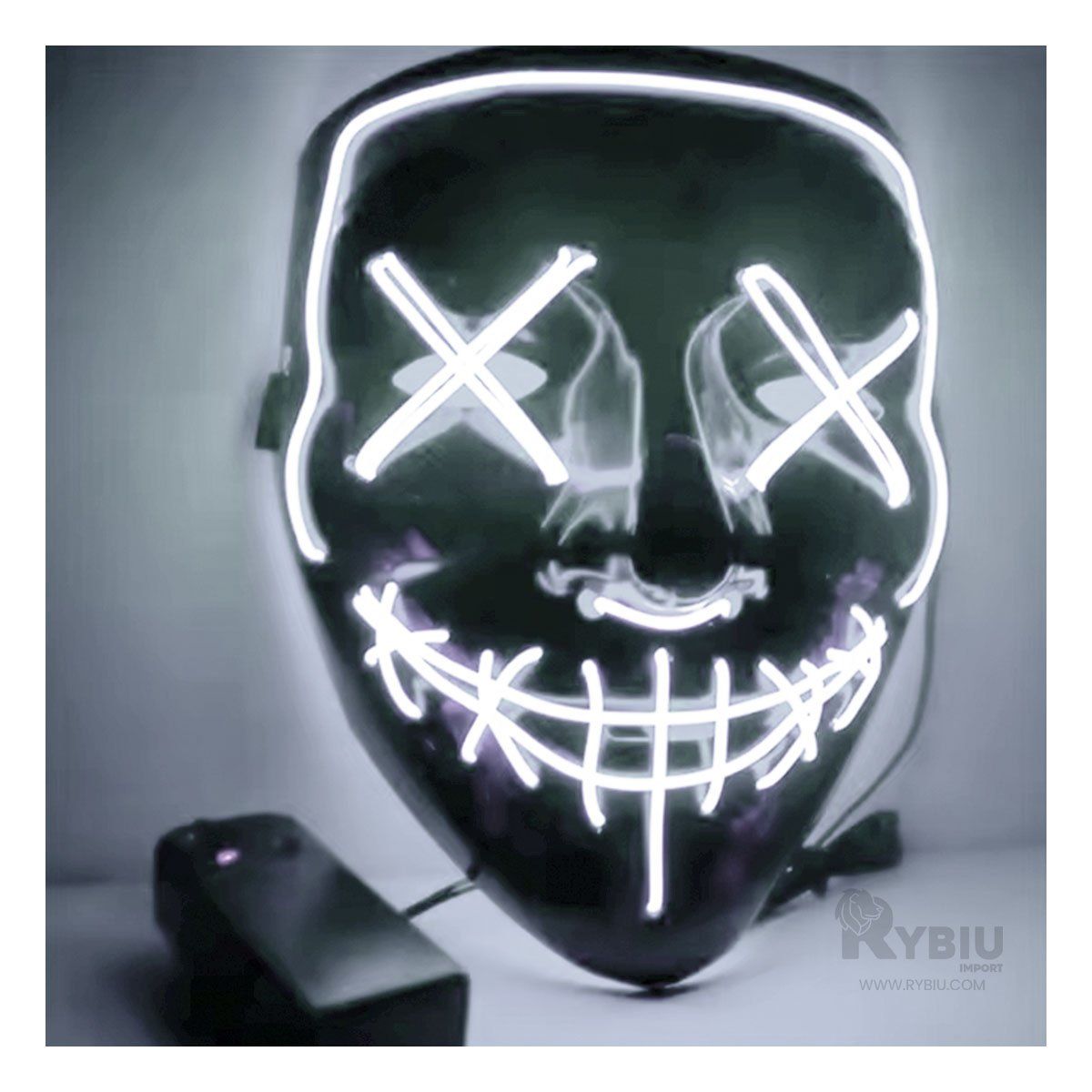 RYBIU IMPORT - Antifaz para Hallowen en Color Blanco Y+Envoltorio de Regalo