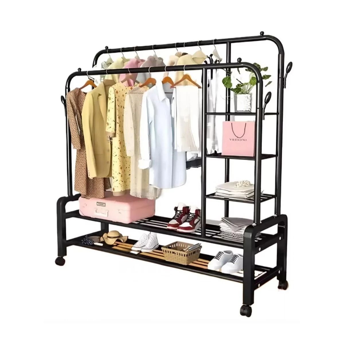 GENERICO - Estante Colgador con Divisiones y 2N Inferiores en Negro